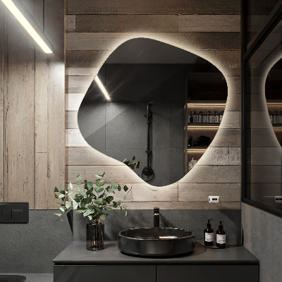 Spiegel unförmig mit beleuchtung dekorativ