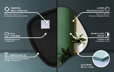 Spiegel unförmig mit beleuchtung dekorativ