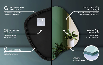 Spiegel unförmig mit beleuchtung dekorativ