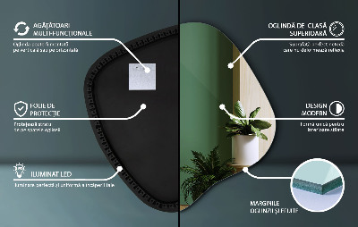 Spiegel unförmig mit beleuchtung dekorativ