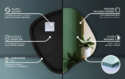 Spiegel unförmig mit beleuchtung dekorativ