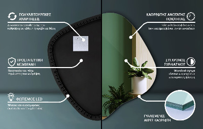 Spiegel unförmig mit beleuchtung dekorativ