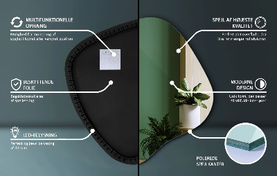 Spiegel unförmig mit beleuchtung dekorativ