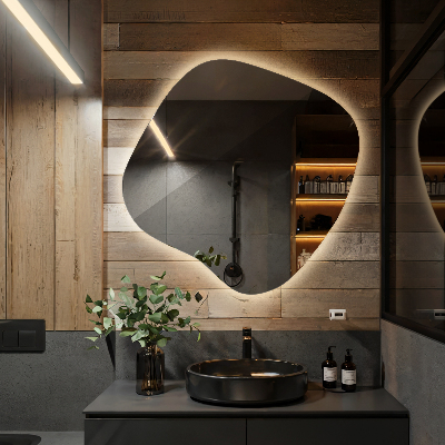 Spiegel unförmig mit beleuchtung dekorativ