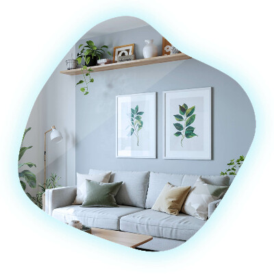 Spiegel unförmig mit beleuchtung dekorativ