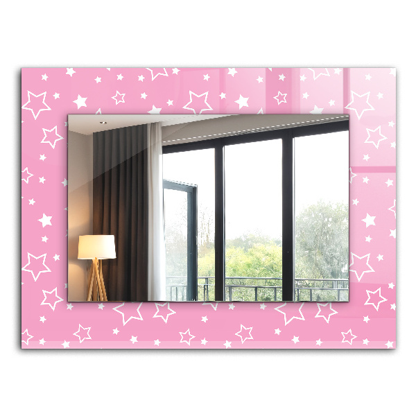 Spiegel mit motivdruck Rosa Sterne
