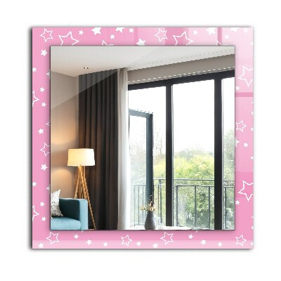 Spiegel mit motivdruck Rosa Sterne