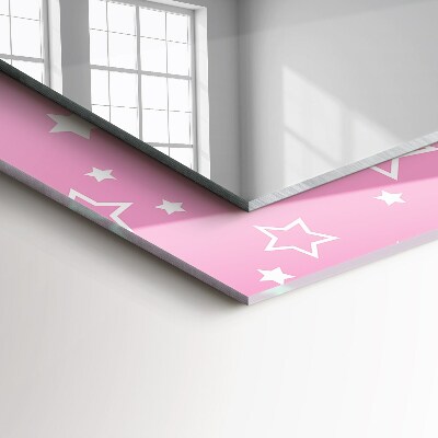 Spiegel mit motivdruck Rosa Sterne