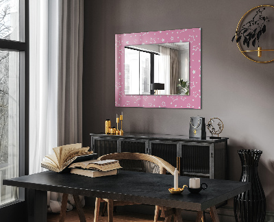 Spiegel mit motivdruck Rosa Sterne