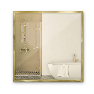 Rechteckige Spiegel mit goldener Rahmen Wandmontage