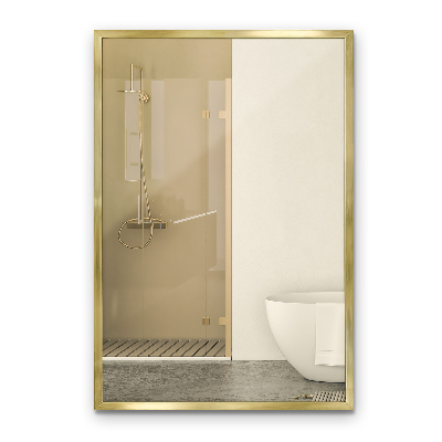 Rechteckige Spiegel mit goldener Rahmen Wandmontage