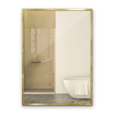 Rechteckige Spiegel mit goldener Rahmen Wandmontage