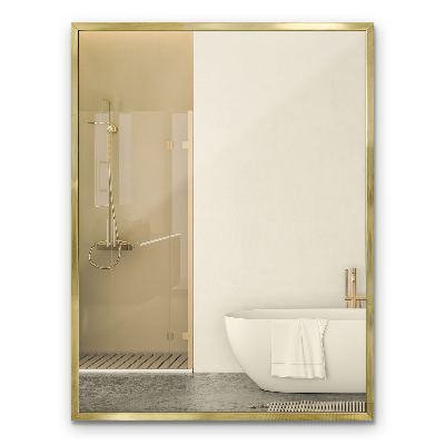 Rechteckige Spiegel mit goldener Rahmen Wandmontage