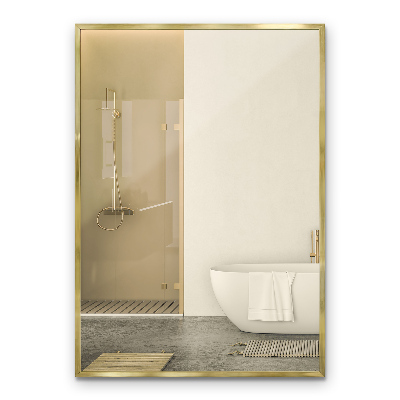 Rechteckige Spiegel mit goldener Rahmen Wandmontage