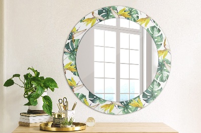 Spiegel mit Motivdruck Tropische Blätter