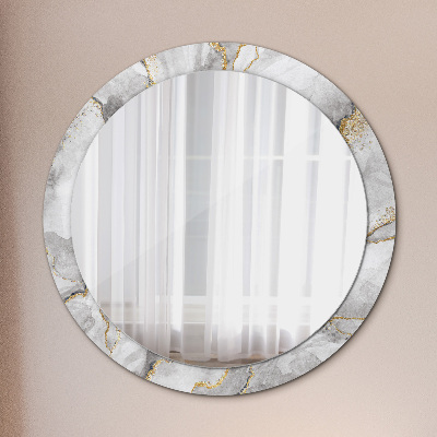 Spiegel mit Motivdruck Weißgoldener Marmor