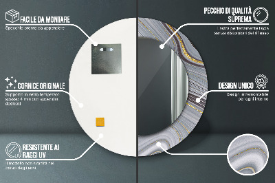 Spiegel mit Aufdruck Grauer Marmor