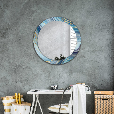 Bedruckter Spiegel Blauer Marmor