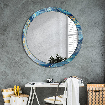 Bedruckter Spiegel Blauer Marmor