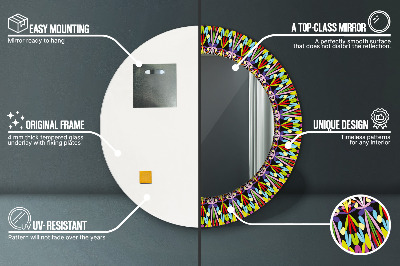 Spiegel mit Aufdruck Psychedelisches Mandala-Muster