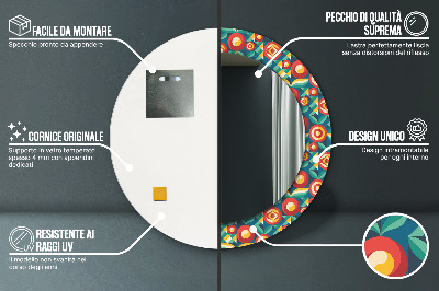 Spiegel mit Aufdruck Geometrische Früchte und Blätter