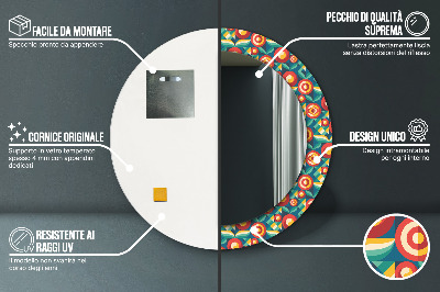 Spiegel mit Aufdruck Geometrische Früchte und Blätter