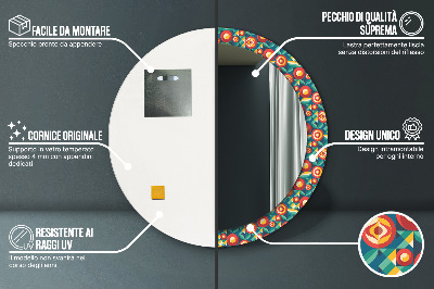 Spiegel mit Aufdruck Geometrische Früchte und Blätter