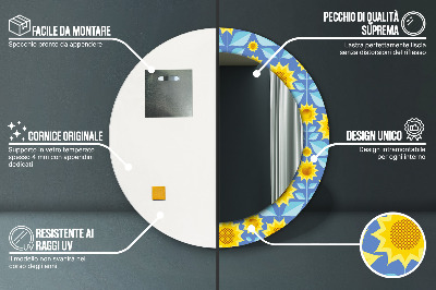 Dekorativer Spiegel Geometrische Sonnenblumen