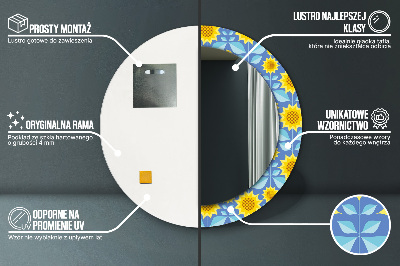 Dekorativer Spiegel Geometrische Sonnenblumen