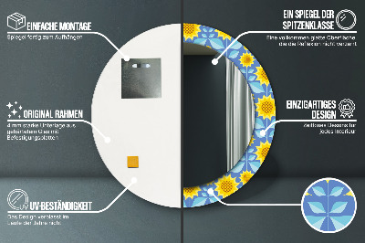 Dekorativer Spiegel Geometrische Sonnenblumen