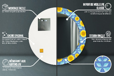 Dekorativer Spiegel Geometrische Sonnenblumen