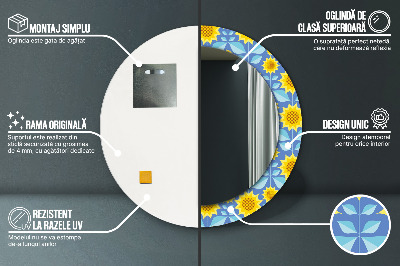 Dekorativer Spiegel Geometrische Sonnenblumen