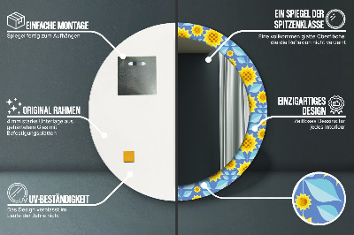 Dekorativer Spiegel Geometrische Sonnenblumen