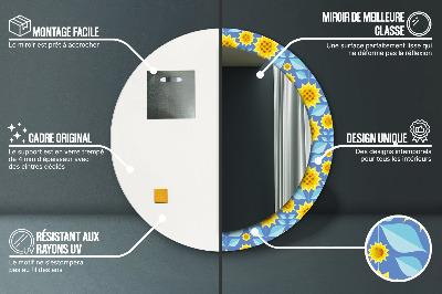 Dekorativer Spiegel Geometrische Sonnenblumen