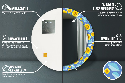 Dekorativer Spiegel Geometrische Sonnenblumen