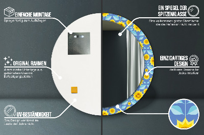 Dekorativer Spiegel Geometrische Sonnenblumen