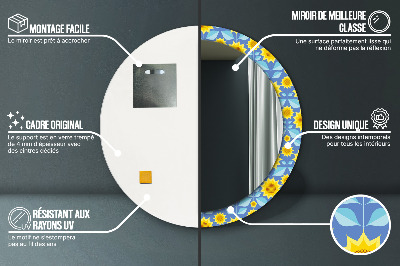 Dekorativer Spiegel Geometrische Sonnenblumen