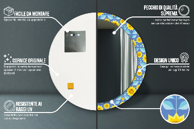 Dekorativer Spiegel Geometrische Sonnenblumen