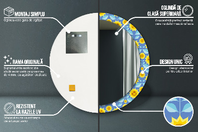 Dekorativer Spiegel Geometrische Sonnenblumen