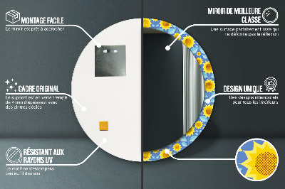 Dekorativer Spiegel Geometrische Sonnenblumen