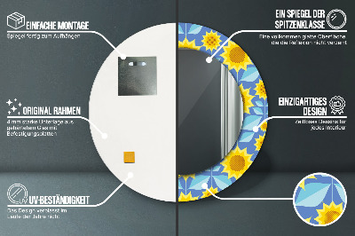 Dekorativer Spiegel Geometrische Sonnenblumen