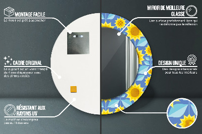 Dekorativer Spiegel Geometrische Sonnenblumen