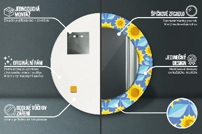 Dekorativer Spiegel Geometrische Sonnenblumen