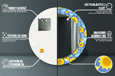 Dekorativer Spiegel Geometrische Sonnenblumen