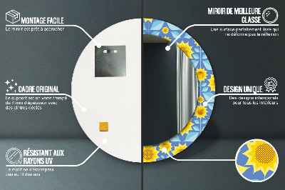 Dekorativer Spiegel Geometrische Sonnenblumen