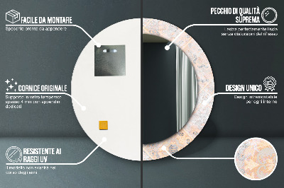 Spiegel mit Motivdruck Schäbiges Mosaik