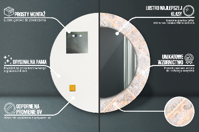 Spiegel mit Motivdruck Schäbiges Mosaik