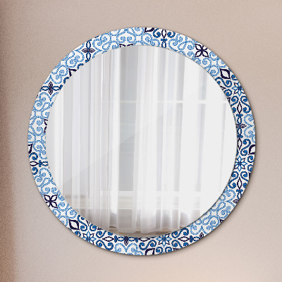 Bedruckter Spiegel Blaues arabisches Muster