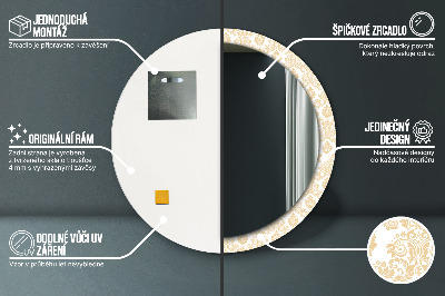 Bedruckte Spiegel Barocker Damast