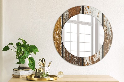 Bedruckte Spiegel Dunkles Vintage-Holz